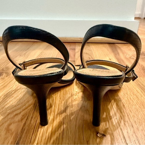 Tory Burch Black Leather Penelope Slingback Heels - Picture 6 of 7